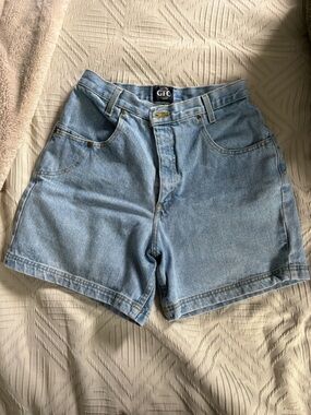 Light Wash Denim Extreme High Waist Shorts